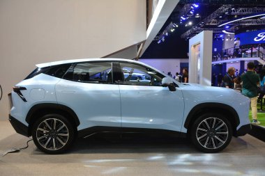 Pasay, PH - OCT 27 - PIMS veya Filipin Uluslararası Otomobil Fuarı 'nda Jetour çarpması 27 Ekim 2024, Pasay, Filipinler. PIMS, Filipinler 'de her iki yılda bir düzenlenen bir otomobil etkinliğidir..