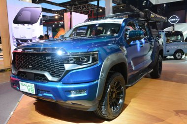 Pasay, PH - OCT 27 - PIMS veya Filipin Uluslararası Otomobil Fuarı 'nda Foton tunland v9, 27 Ekim 2024, Pasay, Filipinler. PIMS, Filipinler 'de her iki yılda bir düzenlenen bir otomobil etkinliğidir..