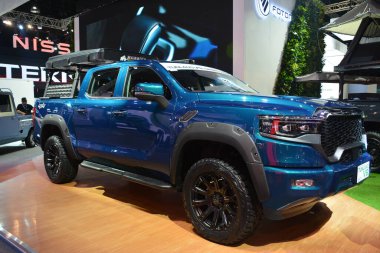 Pasay, PH - OCT 27 - PIMS veya Filipin Uluslararası Otomobil Fuarı 'nda Foton tunland v9, 27 Ekim 2024, Pasay, Filipinler. PIMS, Filipinler 'de her iki yılda bir düzenlenen bir otomobil etkinliğidir..