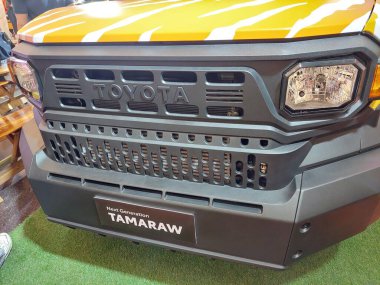Pasay, PH-DEC 7 - Toyota tamaraw 7 Aralık 2024 tarihinde Pasay, Filipinler 'de sergilenmiştir. Toyota Aichi, Japonya 'da bir Japon otomotiv üreticisi..