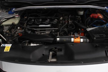 Pasay, PH-DEC 7 - Honda civic engine at tampon 2 car show on 7 Aralık 2024, Pasay, Filipinler. Tampon 2, Filipinler 'de düzenlenen bir piyasa sonrası araba fuarıdır..