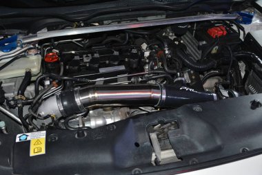 PARANAQUE, PH - SEPT 21 - Honda civic engine at Resurrection car meet on 21 Eylül 2024, Paranaque, Filipinler. Diriliş, Filipinler 'de düzenlenen bir araba buluşması..