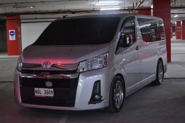 PARANAQUE, PH - SEPT 21 - Toyota hiace at resurgence car meet on September 21, 2024 in Paranaque, Philippines. Resurgence is a car meet event held in Philippines. clipart