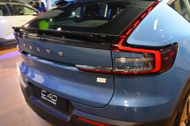 Pasay, PH - 26 - Filipin Elektrik Aracı Zirvesi 'nde Volvo c40, 26 Ekim 2024 Pasay, Filipinler. Filipin Elektrikli Araç Zirvesi, Filipinler 'de her yıl düzenlenen bir otomobil etkinliğidir..
