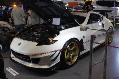 Pasay, PH-16 - Nissan 370 z Manila Otomobil Salonu 16 Kasım 2024 tarihinde Pasay, Filipinler 'de. Manila Auto Salon, Filipinler 'de düzenlenen bir pazar sonrası araba fuarıdır..