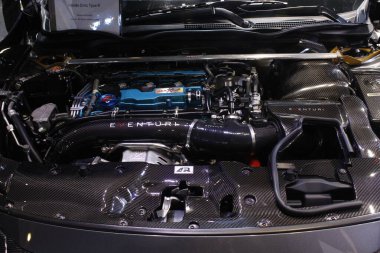 PAsay, PH - NOV 16 - 16 Kasım 2024 'te Filipinler' in Pasay şehrinde Manila Oto Salonu 'nda Honda sivil motoru. Manila Auto Salon, Filipinler 'de düzenlenen bir pazar sonrası araba fuarıdır..