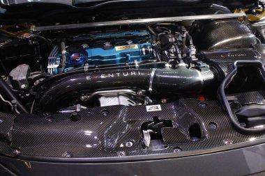 PAsay, PH - NOV 16 - 16 Kasım 2024 'te Filipinler' in Pasay şehrinde Manila Oto Salonu 'nda Honda sivil motoru. Manila Auto Salon, Filipinler 'de düzenlenen bir pazar sonrası araba fuarıdır..