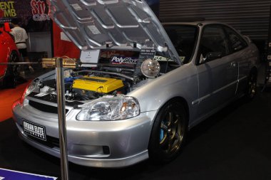 Pasay, PH-16 - Honda Civic Manila Auto Salon 'da 16 Kasım 2024 Pasay, Filipinler. Manila Auto Salon, Filipinler 'de düzenlenen bir pazar sonrası araba fuarıdır..