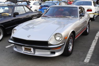 MUNTINLUPA, PH - JAN 28 - Datsun 240z at Neo classic car show on January 19, 2025 in Muntinlupa, Philippines. Neo classic is a aftermarket car show event in Philippines. clipart