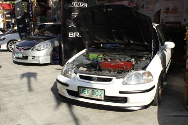 MANILA, PH - 25 Ocak - San Beda araba fuarında Honda civic 25 Ocak 2025 tarihinde Manila, Filipinler 'de. San Beda araba fuarı her yıl Filipinler 'de düzenlenen bir otomobil fuarıdır..