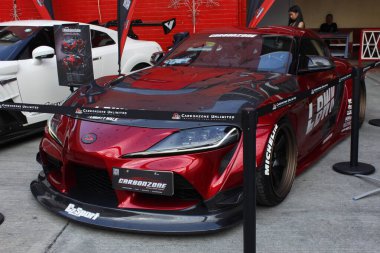 MANILA, PH - 25 Ocak - Toyota gr supra San Beda araba fuarında 25 Ocak 2025 tarihinde Manila, Filipinler 'de. San Beda araba fuarı her yıl Filipinler 'de düzenlenen bir otomobil fuarıdır..
