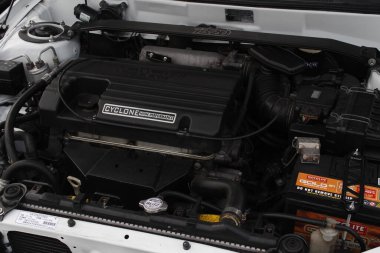 PARANAQUE, PH - 9 Şubat - Mitsubishi serap motoru Prosper arabasında 9 Şubat 2025 tarihinde Paranaque, Filipinler 'de buluştu. Prosper, Filipinler 'de bir etkinlik düzenleyen bir araba grubu..