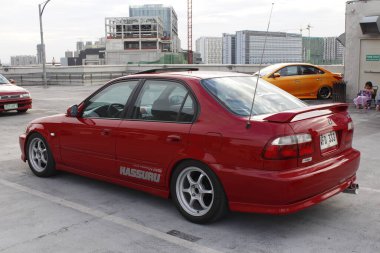 PARANAQUE, PH - 22 Şubat - Honda Civic 22 Şubat 2025 tarihinde Paranaque, Filipinler 'de buluşacak. Fıstıklar Filipinler 'de bir kız araba grubu..