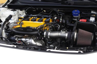 MUNTINLUPA, PH - MAR 8 - Honda Meet Manila 'da Honda civic motor 8 Mart 2025 tarihinde Muntinlupa, Filipinler' de. Honda Meet Manila, Filipinler 'de düzenlenen bir otomobil etkinliği.