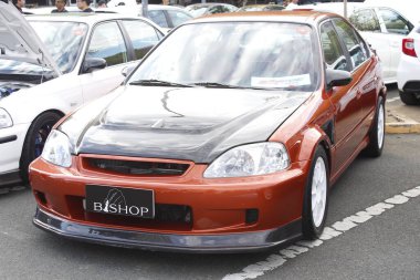 MUNTINLUPA, PH - MAR 8 - Honda Meet Manila 'da Honda civic 8 Mart 2025 tarihinde Muntinlupa, Filipinler' de. Honda Meet Manila, Filipinler 'de düzenlenen bir otomobil etkinliği.