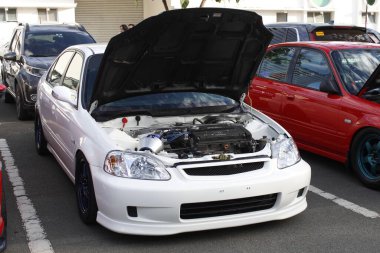 MUNTINLUPA, PH - MAR 8 - Honda Meet Manila 'da Honda civic 8 Mart 2025 tarihinde Muntinlupa, Filipinler' de. Honda Meet Manila, Filipinler 'de düzenlenen bir otomobil etkinliği.