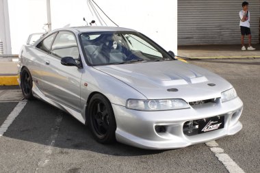 MUNTINLUPA, PH-MAR 8 - Honda Meet Manila 'da Honda integra 8 Mart 2025 tarihinde Muntinlupa, Filipinler' de. Honda Meet Manila, Filipinler 'de düzenlenen bir otomobil etkinliği.