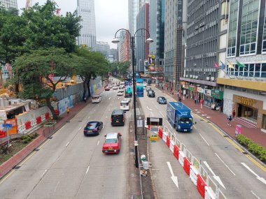 KOWLOON, HK - 22 Mayıs - Chatham Yolu 22 Mayıs 2024, Kowloon, Hong Kong. Kowloon, Hong Kong 'da bir şehirdir..