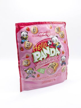 MANILA, PH-FEB 22 - Meiji Hello Panda Strawberry 22 Şubat 2025, Manila, Filipinler. Meiji, Japonya merkezli bir gıda üreticisi..