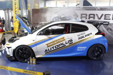 Pasay, PH - APR 13 - Toyota yaris gr Manila Uluslararası Otomobil Fuarı 'nda (MIAS) 13 Nisan 2025, Pasay, Filipinler. MIAS, Filipinler 'de düzenlenen bir otomobil fuarıdır..