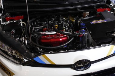 Pasay, PH - APR 13 - Toyota yaris gr motor Manila Uluslararası Otomobil Fuarı (MIAS) 13 Nisan 2025 tarihinde Pasay, Filipinler 'de. MIAS, Filipinler 'de düzenlenen bir otomobil fuarıdır..