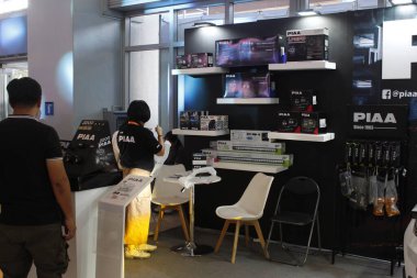 Pasay, PH - APR 13 - 13 Nisan 2025 tarihinde Filipinler 'in Pasay kentinde Manila Uluslararası Otomobil Fuarı' nda (MIAS) Piaa standı. MIAS, Filipinler 'de düzenlenen bir otomobil fuarıdır..