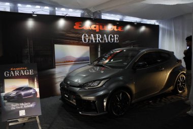 Pasay, PH - APR 13 - Toyota yaris gr Manila Uluslararası Otomobil Fuarı 'nda (MIAS) 13 Nisan 2025, Pasay, Filipinler. MIAS, Filipinler 'de düzenlenen bir otomobil fuarıdır..