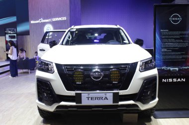 Pasay, PH - 13 Nisan - Nissan Terra Manila Uluslararası Otomobil Fuarı (MIAS) 13 Nisan 2025 tarihinde Pasay, Filipinler 'de. MIAS, Filipinler 'de düzenlenen bir otomobil fuarıdır..
