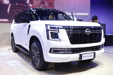 Pasay, PH-13 - Nissan devriyesi 13 Nisan 2025 tarihinde Filipinler 'in Pasay kentinde Manila Uluslararası Otomobil Fuarı' nda (MIAS). MIAS, Filipinler 'de düzenlenen bir otomobil fuarıdır..