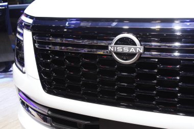Pasay, PH-13 - Nissan devriyesi 13 Nisan 2025 tarihinde Filipinler 'in Pasay kentinde Manila Uluslararası Otomobil Fuarı' nda (MIAS). MIAS, Filipinler 'de düzenlenen bir otomobil fuarıdır..