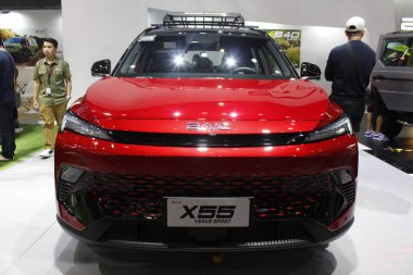 Pasay, PH-13 - Baic x55 Manila Uluslararası Otomobil Fuarı 'nda (MIAS) 13 Nisan 2025, Pasay, Filipinler. MIAS, Filipinler 'de düzenlenen bir otomobil fuarıdır..