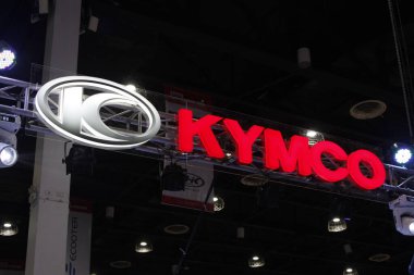Pasay, PH - MAR 22 - Kymco standı 22 Mart 2025 tarihinde Pasay, Filipinler 'de Inside yarış bisikleti festivalinde. İçerideki bisiklet festivali Filipinler 'de bir motosiklet etkinliği..