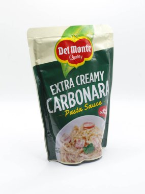 MANILA, PH - 22 Şubat - Del monte extra kremalı carbonara 22 Şubat 2025 tarihinde Manila, Filipinler. Del monte, ABD 'li bir gıda üretim şirketidir..