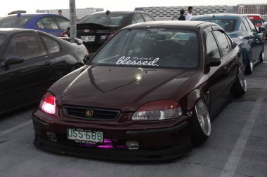 PARANAQUE, PH - 15 Haziran - Honda civic at Stance Pilipinas triple header car meet on June 15, 2025, Paranaque, Filipinler. Stance Pilipinas, Filipinler merkezli bir otomobil grubu..
