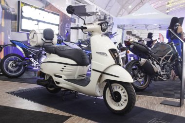 MUNTINLUPA, PH - SEPT 6 - Peugeot django 150i Ride Ph 8. yıldönümünde 6 Eylül 2025, Muntinlupa, Filipinler. Ride Ph, Filipinler 'de bir motosiklet medya platformudur..