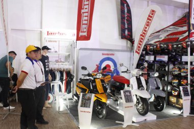 MUNTINLUPA, PH - SEPT 6 - Lambretta booth at Ride Ph 8th anniversary on September 6, 2025 in Muntinlupa, Philippines. Ride Ph is a motorcycle media platform in the Philippines.