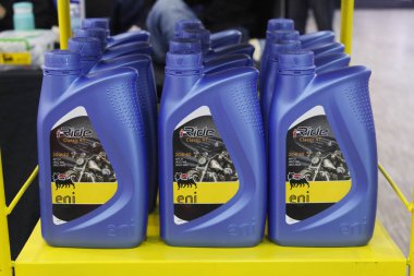 MUNTINLUPA, PH - SEPT 6 - Eni oil at Ride Ph 8th anniversary on September 6, 2025 in Muntinlupa, Philippines. Ride Ph is a motorcycle media platform in the Philippines.