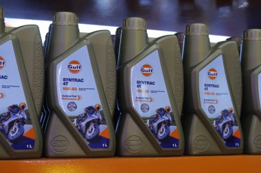 MUNTINLUPA, PH - SEPT 6 - Gulf oil at Ride Ph 8th anniversary on September 6, 2025 in Muntinlupa, Philippines. Ride Ph is a motorcycle media platform in the Philippines.