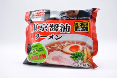 MANILA, PH - FEB 22 - Acecook ippin Tokyo shoyu ramen noodles on February 22, 2025 in Manila, Philippines. Acecook ippin is a ramen maker in Japan.