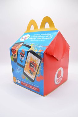 MANILA, PH - FEB 22 - Mcdonalds happy meal box on February 22, 2025 in Manila, Philippines. Mcdonalds is a fast food restaurant in USA.