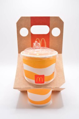 MANILA, PH - FEB 22 - Mcdonalds drinking cup on February 22, 2025 in Manila, Philippines. Mcdonalds is a fast food restaurant in USA.