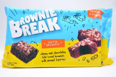 MANILA, PH - FEB 22 - Brownie break nutty brownie on February 22, 2025 in Manila, Philippines. Brownie break is a snack maker in Philippines. 