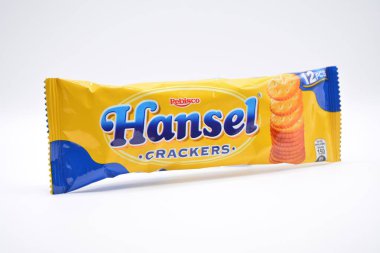 MANILA, PH - FEB 22 - Hansel crackers pack on February 22, 2025 in Manila, Philippines. Hansel is a biscuit maker in Philippines.