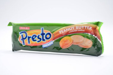 MANILA, PH - FEB 22 - Presto creams peanut butter sandwich cookies on February 22, 2025 in Manila, Philippines. Presto is a cookies maker in Philippines.
