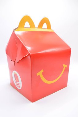 MANILA, PH - FEB 22 - Mcdonalds happy meal box on February 22, 2025 in Manila, Philippines. Mcdonalds is a fast food restaurant in USA.