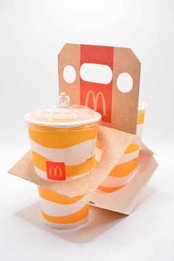 MANILA, PH - FEB 22 - Mcdonalds drinking cup on February 22, 2025 in Manila, Philippines. Mcdonalds is a fast food restaurant in USA.