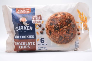 MANILA, PH - FEB 22 - Quaker oat cookies chocolate chips on February 22, 2025 in Manila, Philippines. Quaker is a oat meal maker in USA.