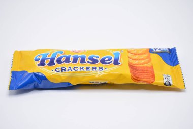 MANILA, PH - FEB 22 - Hansel crackers pack on February 22, 2025 in Manila, Philippines. Hansel is a biscuit maker in Philippines.