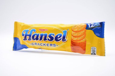 MANILA, PH - FEB 22 - Hansel crackers pack on February 22, 2025 in Manila, Philippines. Hansel is a biscuit maker in Philippines.