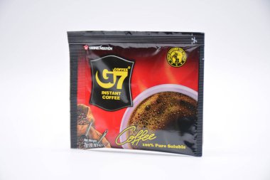 MANILA, PH - FEB 22 - G7 instant coffee pack on February 22, 2025 in Manila, Philippines. G7 is a coffee maker in Vietnam.